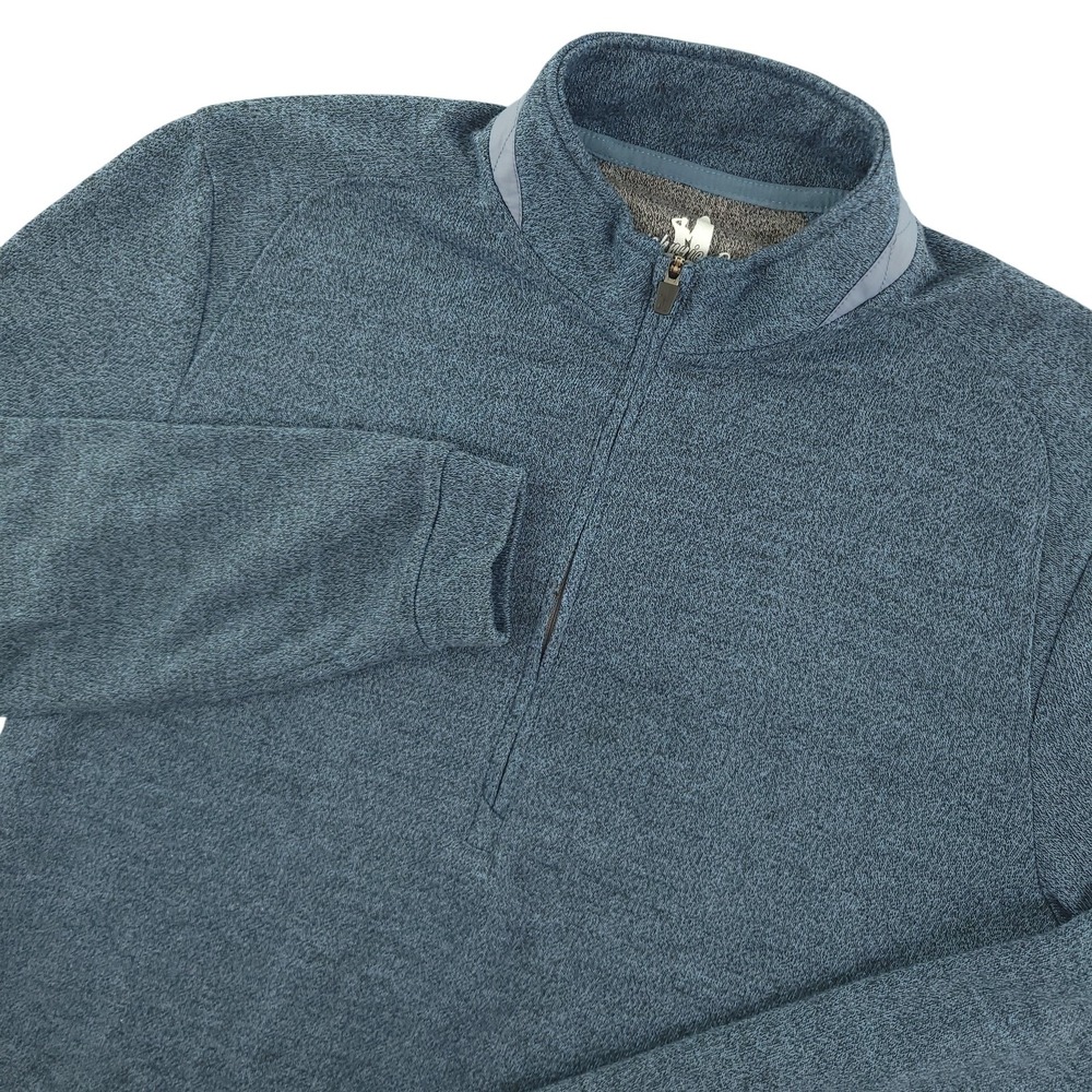 Johnnie-O Sweater Mens S Blue Reflex 1/4 Zip Mock Neck Knit Pullover‎ Polyester